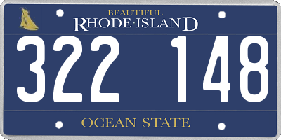 RI license plate 322148