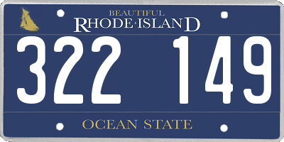 RI license plate 322149