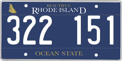 RI license plate 322151