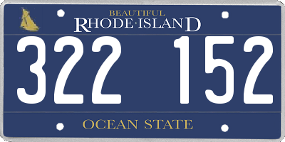 RI license plate 322152