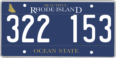 RI license plate 322153