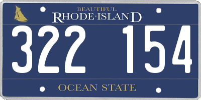 RI license plate 322154