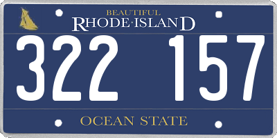 RI license plate 322157