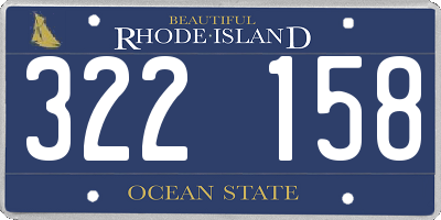 RI license plate 322158