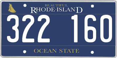 RI license plate 322160