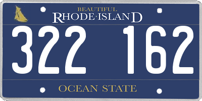 RI license plate 322162