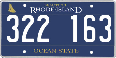 RI license plate 322163