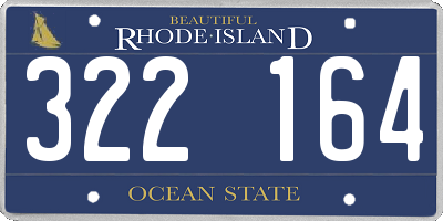 RI license plate 322164