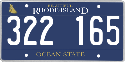 RI license plate 322165