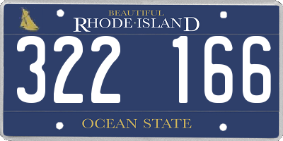 RI license plate 322166