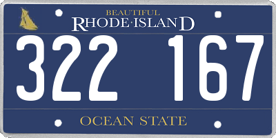 RI license plate 322167