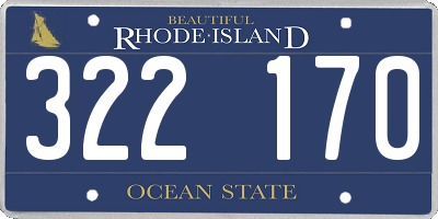RI license plate 322170