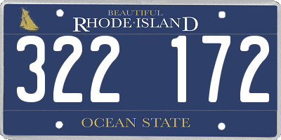 RI license plate 322172