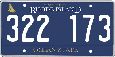 RI license plate 322173