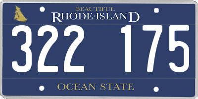 RI license plate 322175