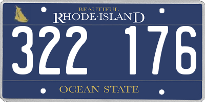RI license plate 322176