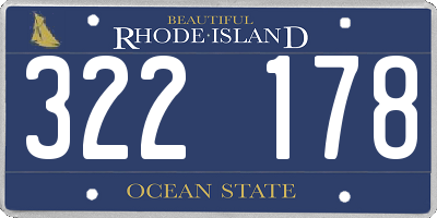 RI license plate 322178