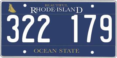 RI license plate 322179
