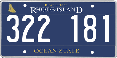 RI license plate 322181