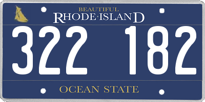 RI license plate 322182