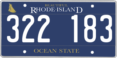 RI license plate 322183