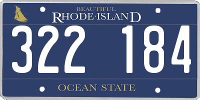 RI license plate 322184