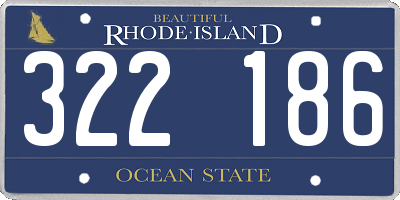 RI license plate 322186