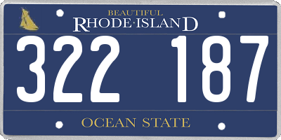 RI license plate 322187