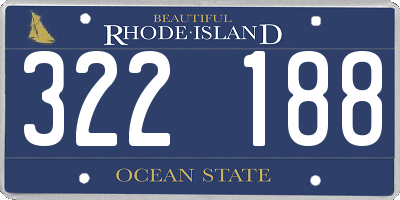 RI license plate 322188