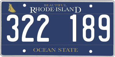 RI license plate 322189