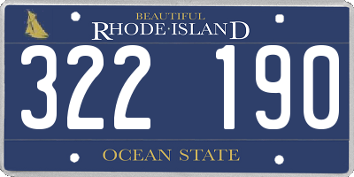 RI license plate 322190