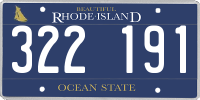 RI license plate 322191