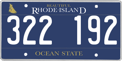 RI license plate 322192