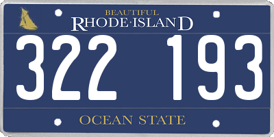 RI license plate 322193