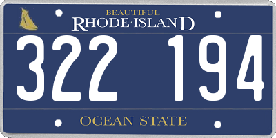 RI license plate 322194