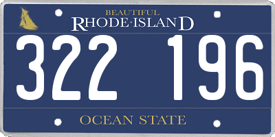 RI license plate 322196