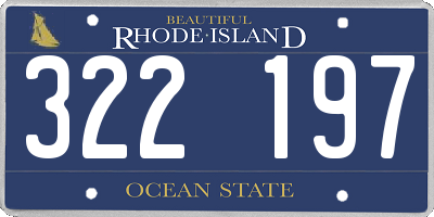 RI license plate 322197
