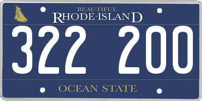 RI license plate 322200