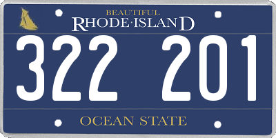 RI license plate 322201