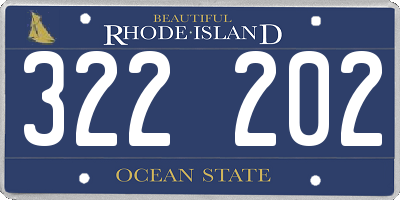 RI license plate 322202