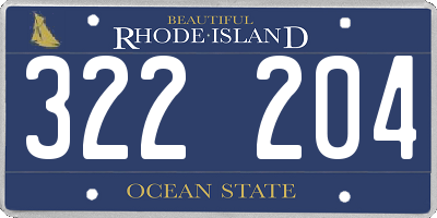 RI license plate 322204
