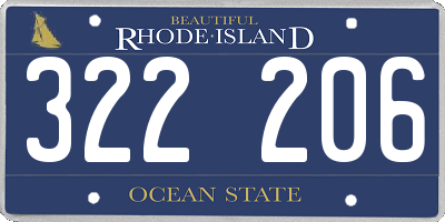 RI license plate 322206