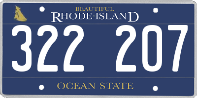 RI license plate 322207