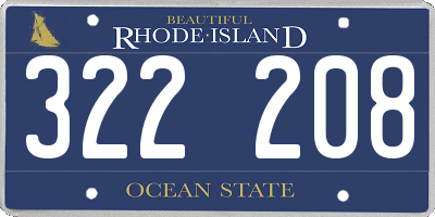 RI license plate 322208