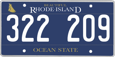 RI license plate 322209