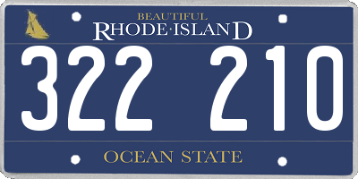 RI license plate 322210