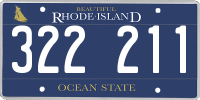 RI license plate 322211