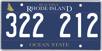 RI license plate 322212