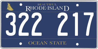RI license plate 322217
