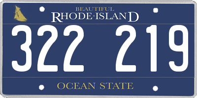 RI license plate 322219